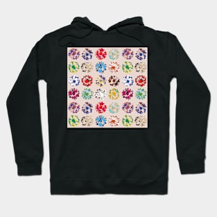 Vibrant summer flowers silhouettes Hoodie